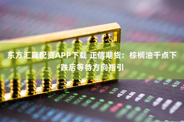 东方汇赢配资APP下载 正信期货：棕榈油千点下跌后等待方向指引