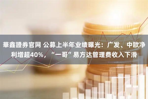 華鑫證券官网 公募上半年业绩曝光：广发、中欧净利增超40%，“一哥”易方达管理费收入下滑